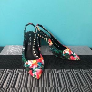 Aldo Colorful Floral Heels Size 7